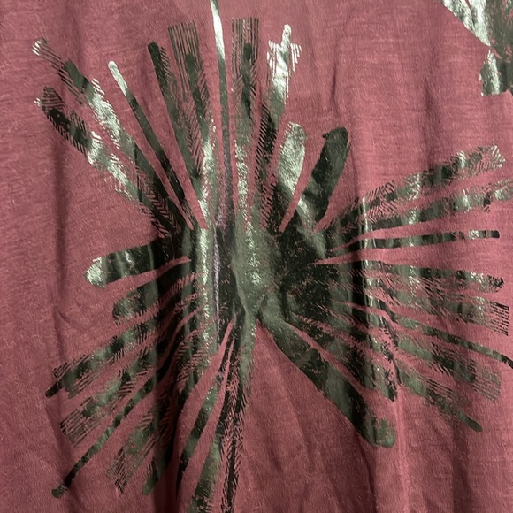 Burgundy Black Floral Top - Picture 2 of 9